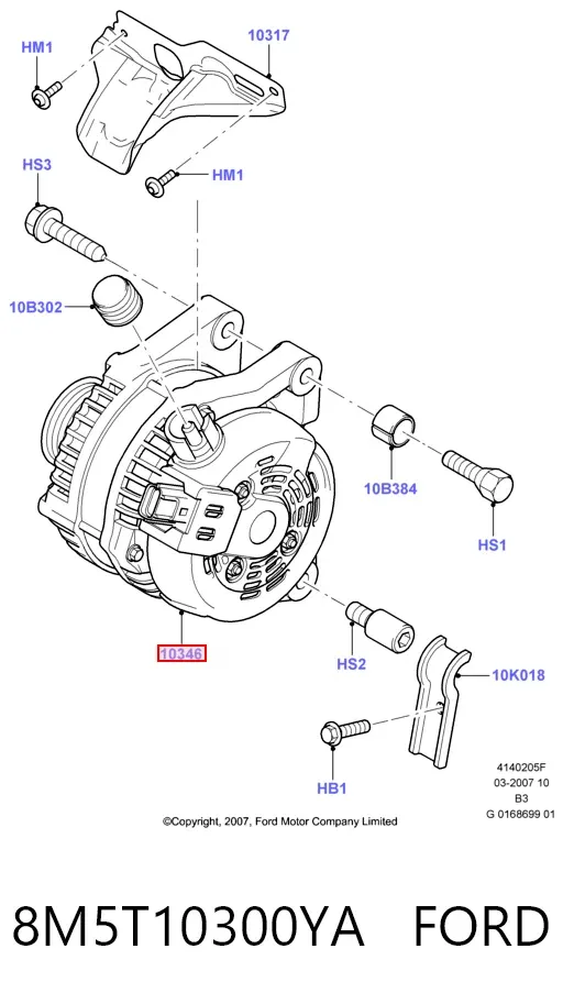 Alternador 8M5T10300YA Ford