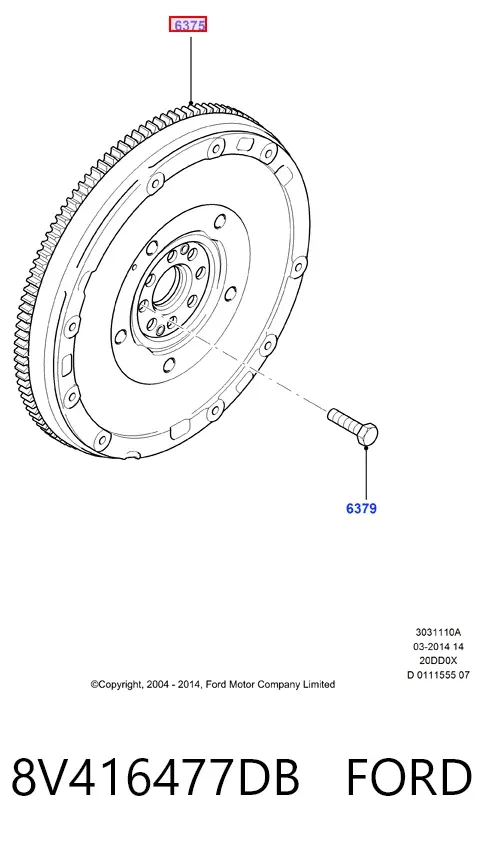 Volante motor 8V416477DB Ford