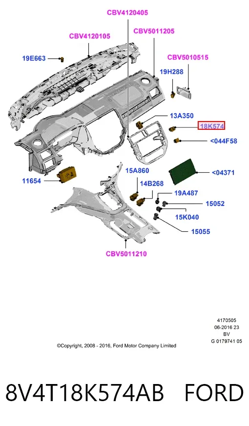 Botón de encendido de la calefacción de la luneta trasera 8V4T18K574AB Ford