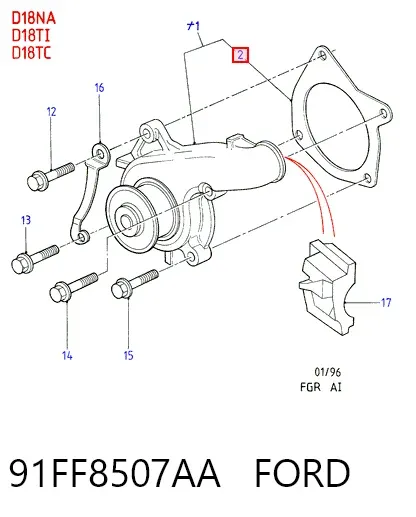 Junta de colector de admisión 91FF8507AA Ford