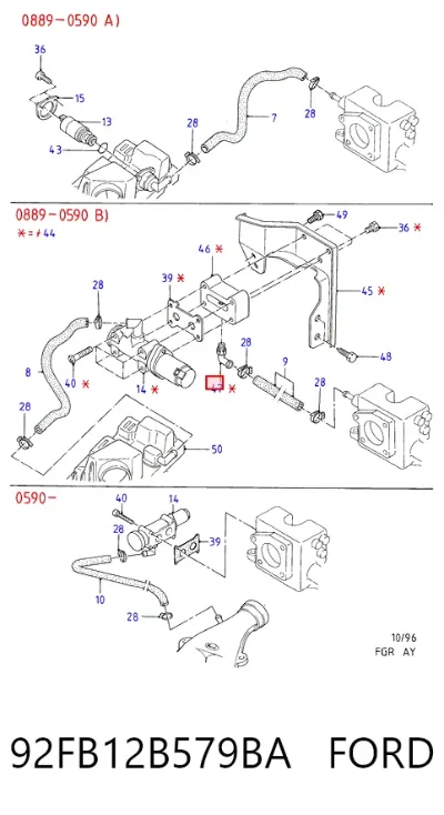 Sensor de flujo de masa de aire FORD 92FB12B579BA