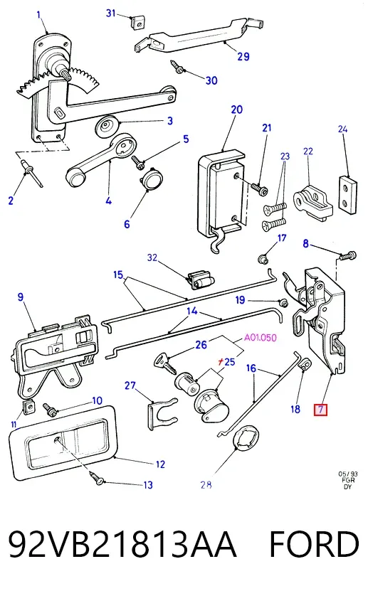 Cerradura 92VB21813AA Ford