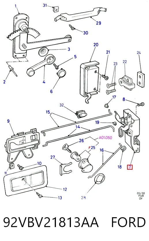 Cerradura 92VBV21813AA Ford