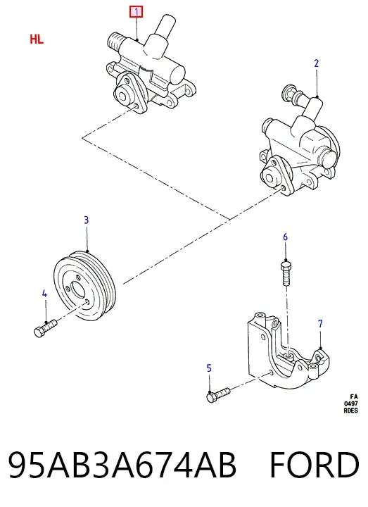 Bomba de dirección 95AB3A674AB Ford
