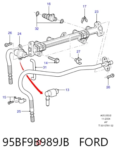 Sensor de posición del acelerador FORD 95BF9B989JB