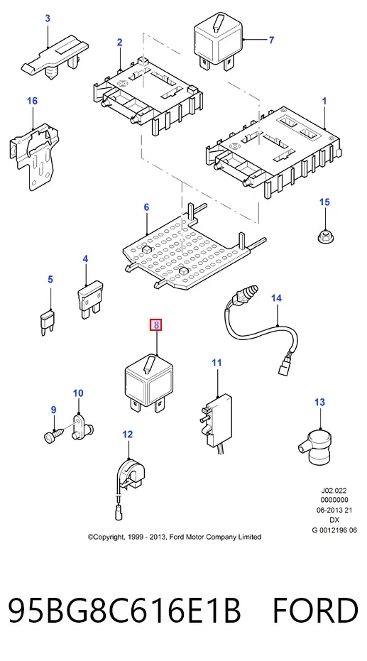 Relé ventilador 95BG8C616E1B Ford