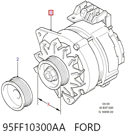 Alternador 95FF10300AA Ford