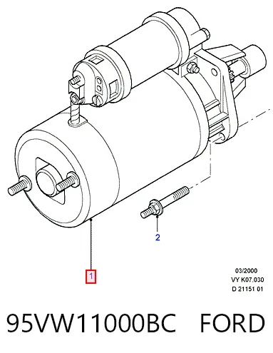 Motor de arranque 95VW11000BC Ford