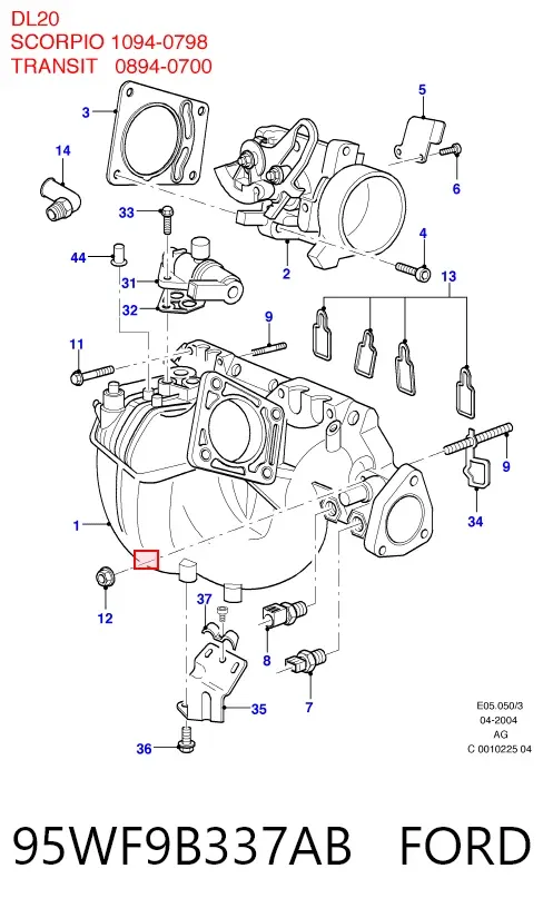 Regulador de presión de combustible 95WF9B337AB Ford
