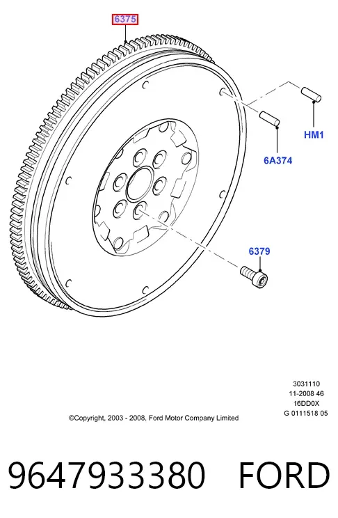 Volante motor 9647933380 Ford
