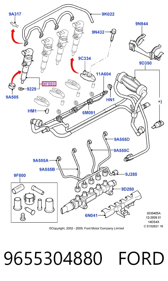 Inyector 9655304880 Ford