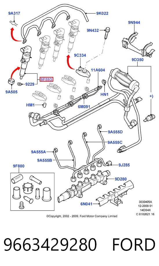 Inyector 9663429280 Ford
