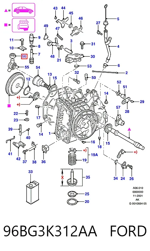 Junta trípode interior 96BG3K312AA Ford