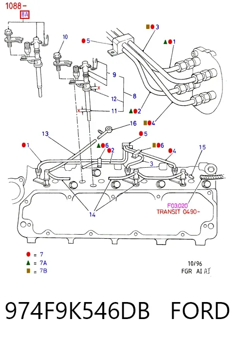 Inyector 974F9K546DB Ford