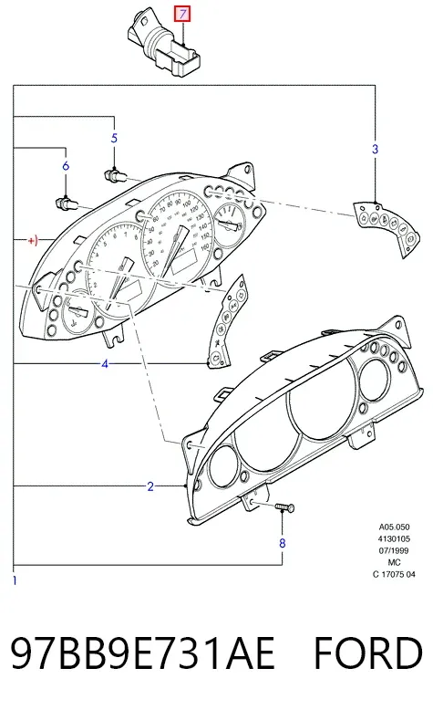Sensor de velocidad 97BB9E731AE Ford