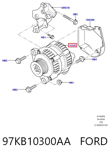 Alternador 97KB10300AA Ford