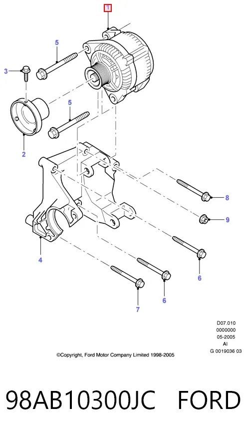 Alternador 98AB10300JC Ford