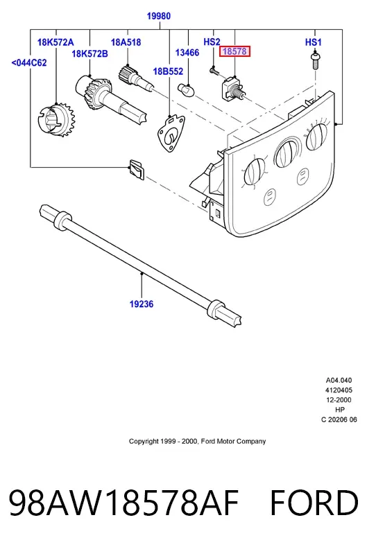 Resistencia de calefacción 98AW18578AF Ford