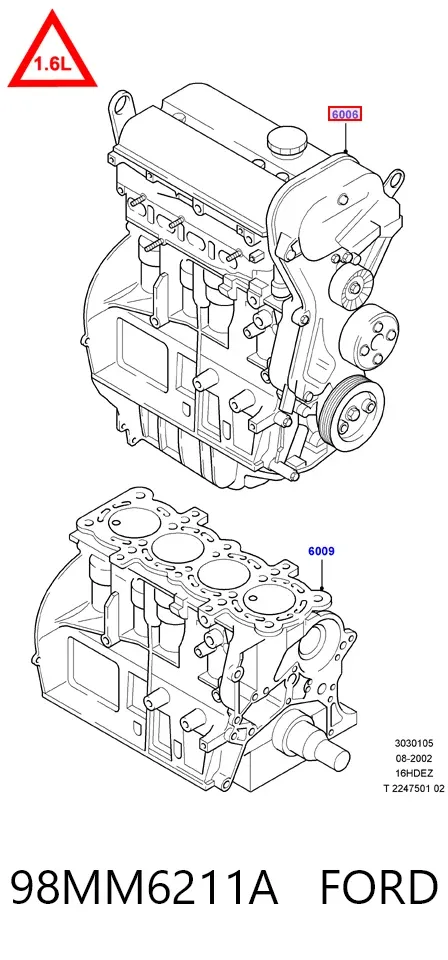 Cojinetes de biela 98MM6211A Ford