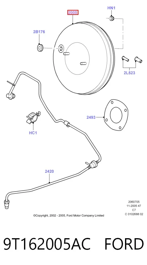 Servofreno 9T162005AC Ford