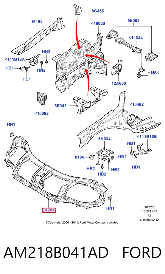 Soporte de radiador AM218B041AD Ford