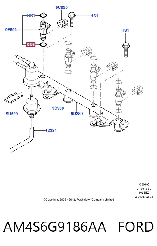 Junta de inyectores AM4S6G9186AA Ford