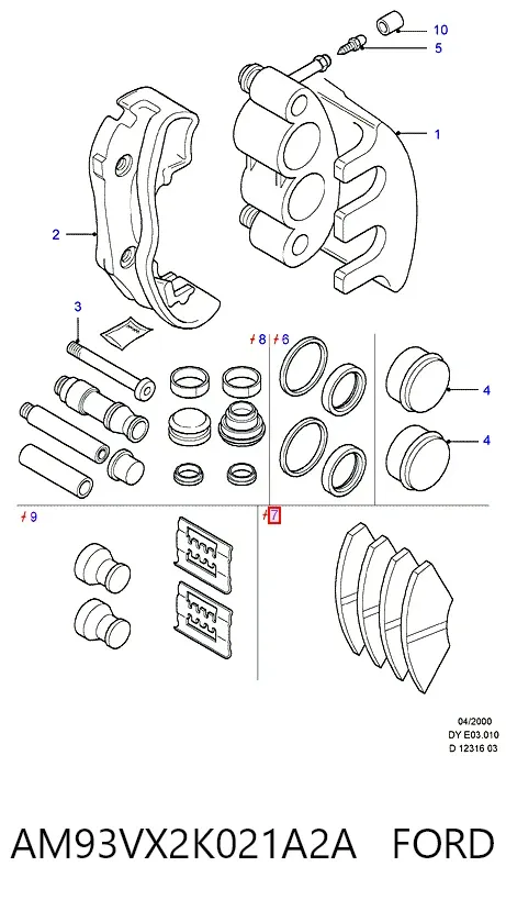 Pastillas de freno AM93VX2K021A2A Ford