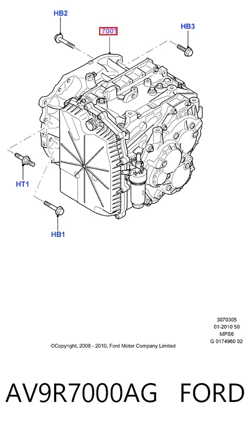 Caja de cambios AV9R7000AG Ford