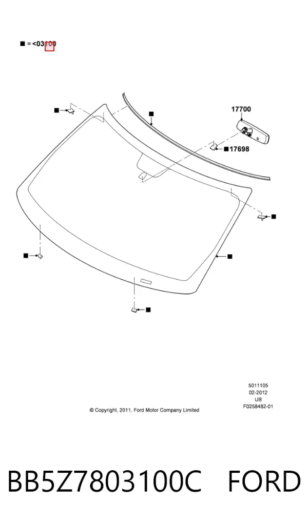 Parabrisas BB5Z7803100C Ford