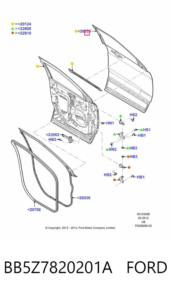 Puerta delantera izquierda Ford Explorer U5