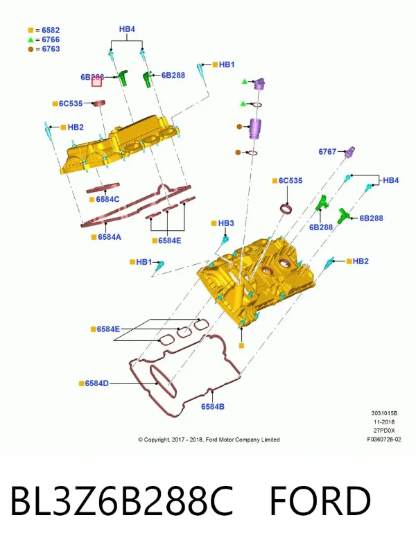 Sensor de árbol de levas Ford Explorer U5