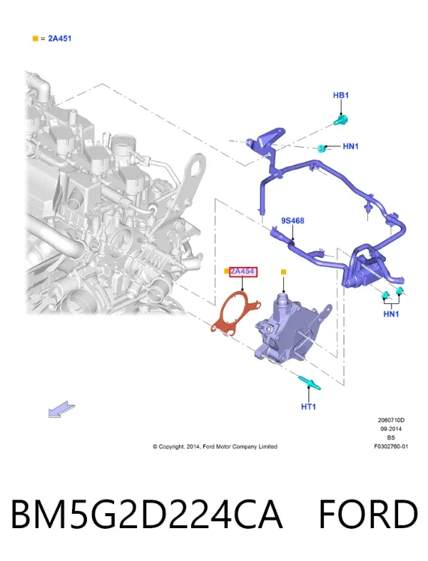 Junta de la bomba de vacío BM5G2D224CA Ford