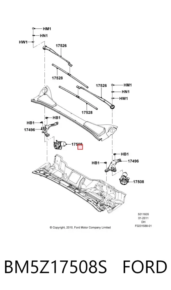Motor limpiaparabrisas BM5Z17508S Ford