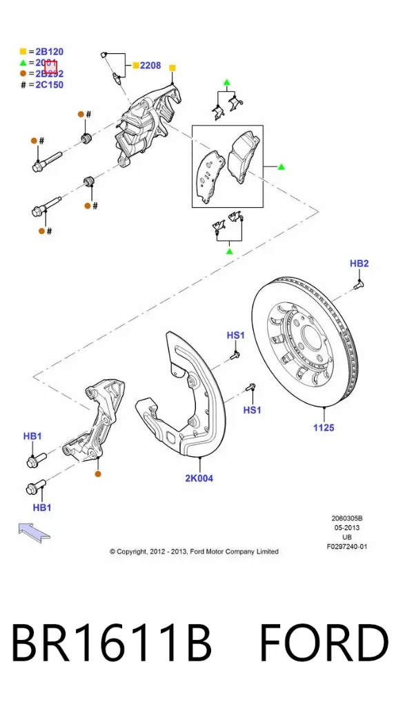 Pastillas de freno BR1611B Ford
