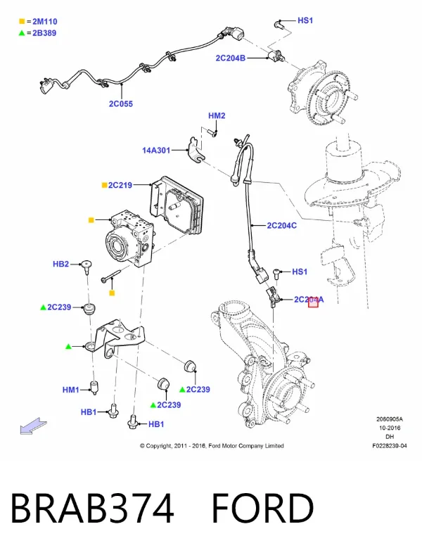Sensor ABS BRAB374 Ford