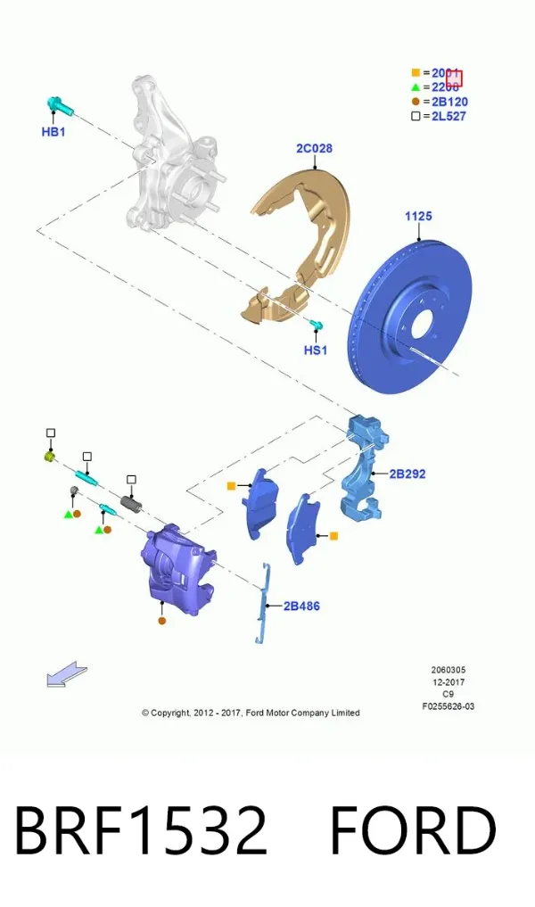 Pastillas de freno BRF1532 Ford
