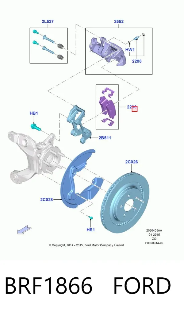 Pastillas de freno traseras BRF1866 Ford