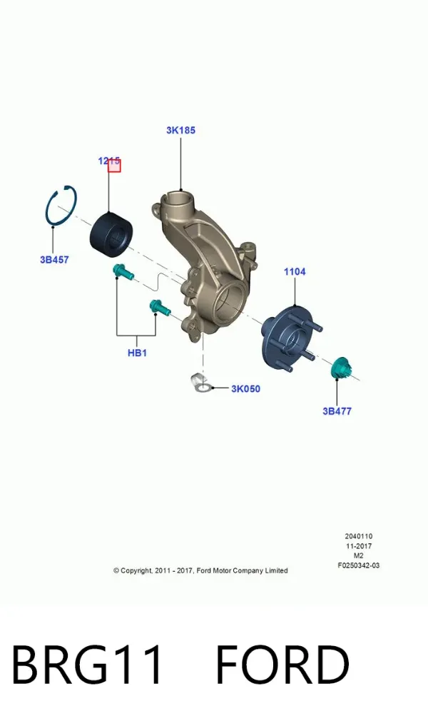 Cojinete de rueda delantero BRG11 Ford