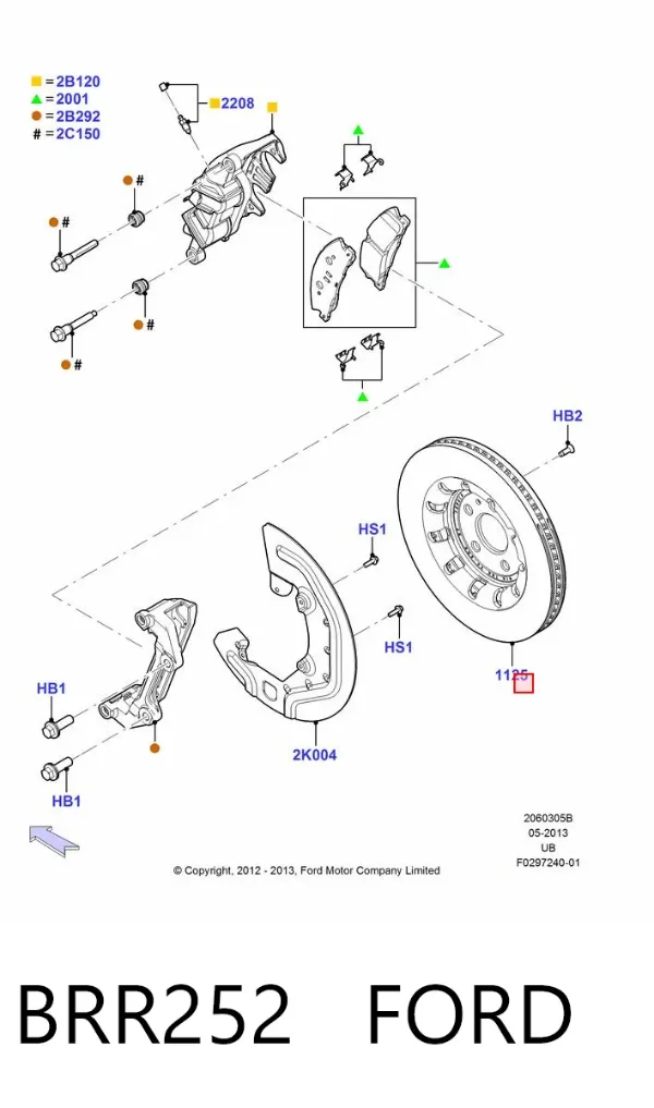 Disco de freno BRR252 Ford