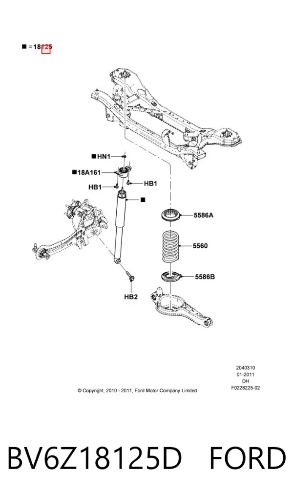 Amortiguador trasero BV6Z18125D Ford