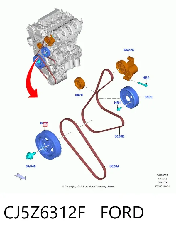 Polea de cigüeñal CJ5Z6312F Ford