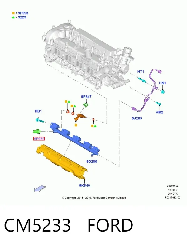 Sensor de presión de combustible CM5233 Ford