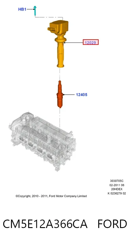 Bobina CM5E12A366CA Ford