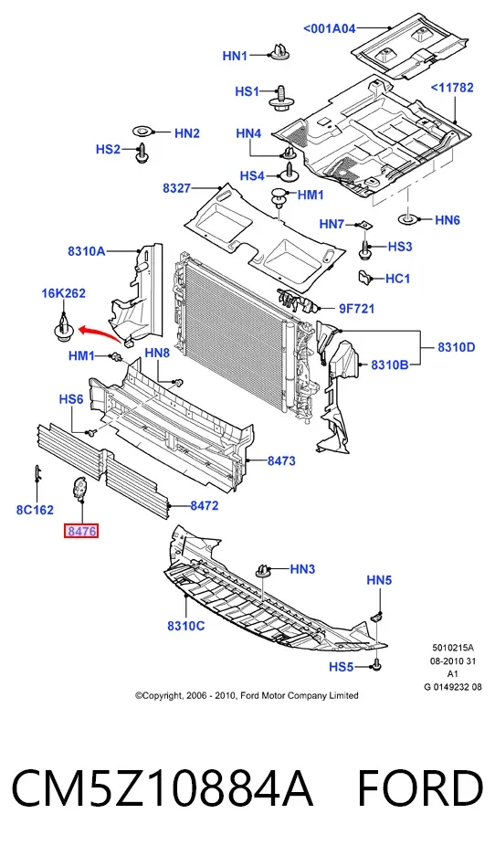 Motor del actuador de la persiana del radiador CM5Z10884A Ford