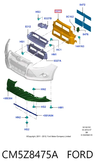 Persiana del radiador FORD CM5Z8475A