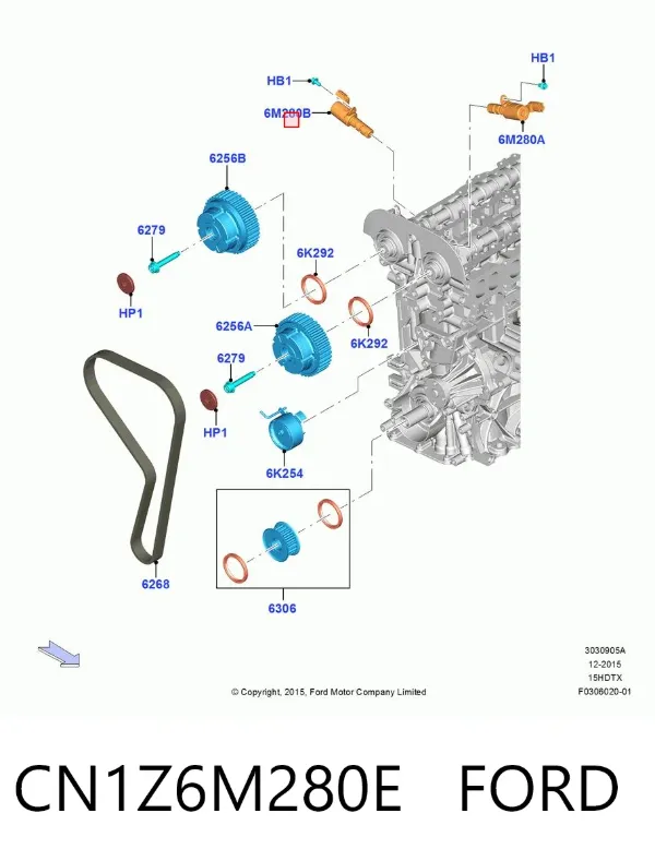 Válvula de control del árbol de levas CN1Z6M280E Ford