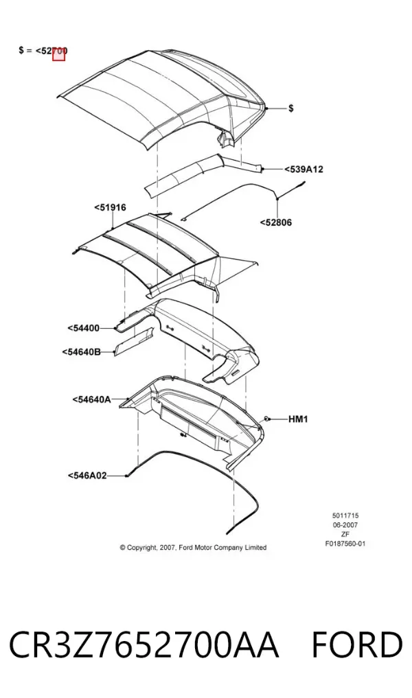 Techo CR3Z7652700AA Ford