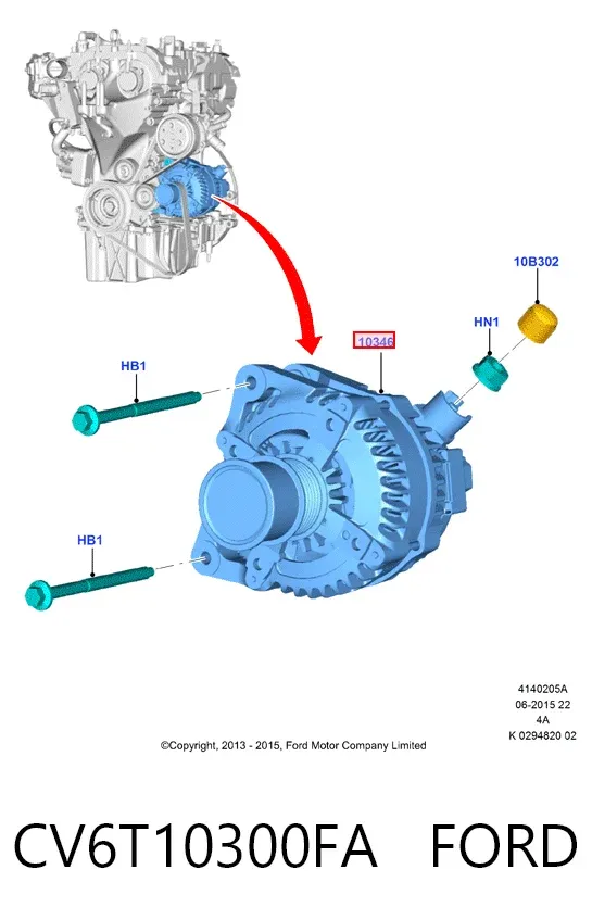 Alternador CV6T10300FA Ford