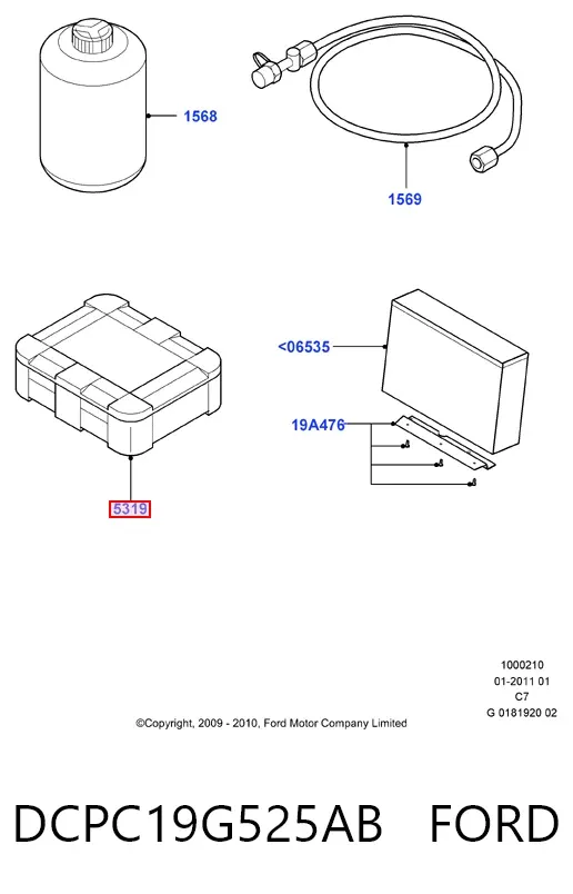Compresor de inflado de neumáticos DCPC19G525AB Ford
