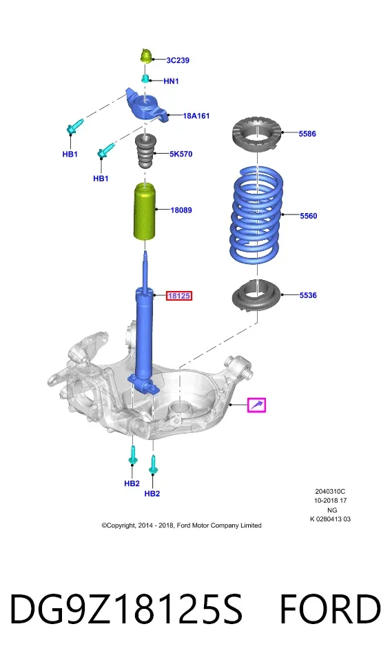 Amortiguador trasero DG9Z18125S Ford